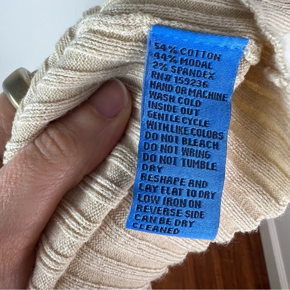 J. McLaughlin Lane Wool Collared Cardigan Sweater Cream Size M - Picture 6 of 6